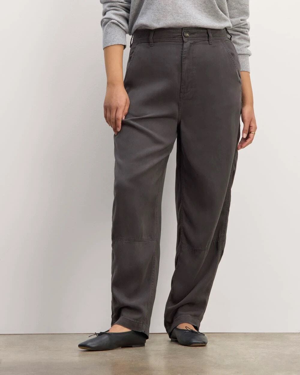 Everlane Relaxed Chino Buttersoft Graphite High Rise Tapered Pant Size 10